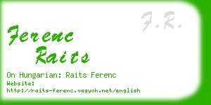 ferenc raits business card